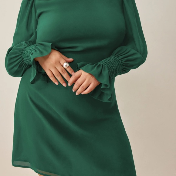 Reformation Archie dress, NWT! emerald green size 18 - Picture 3 of 7